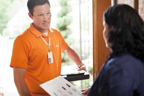 door to door alarm salesman