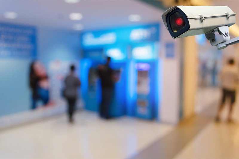 CCTV, security indoor camera system operating with blurred image
