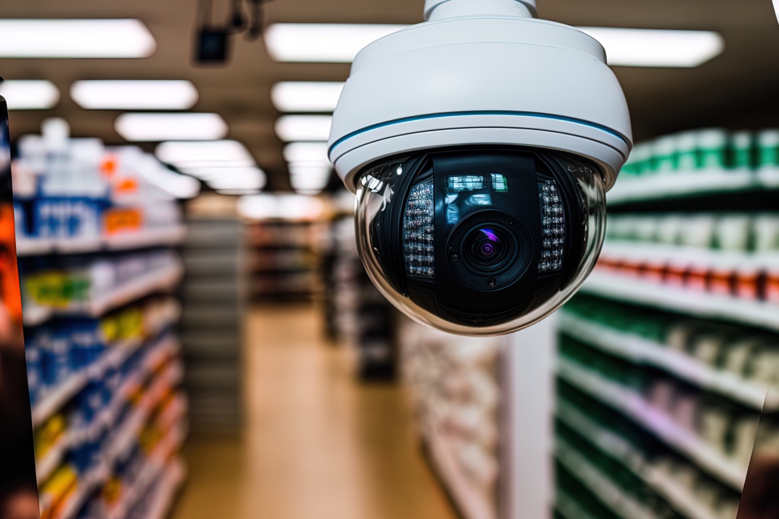 A commercial security system in a store.